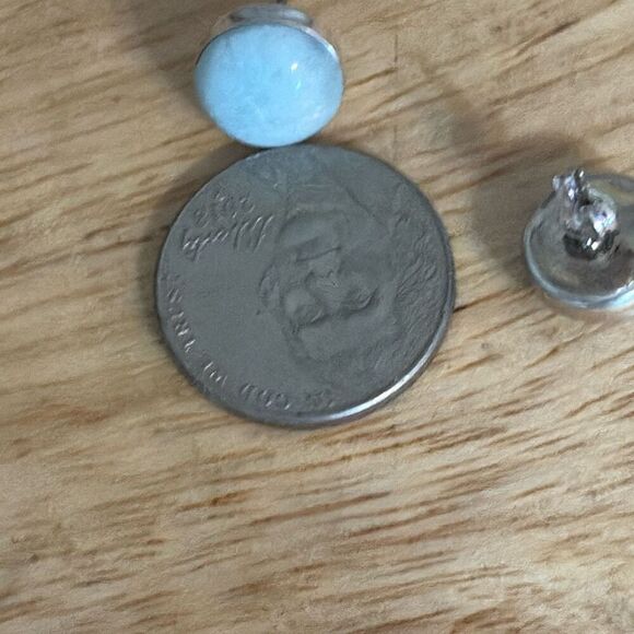Larimar Stud Earrings, NEW, Handmade, Sterling Silver, Artisan, Natural - Picture 5 of 5